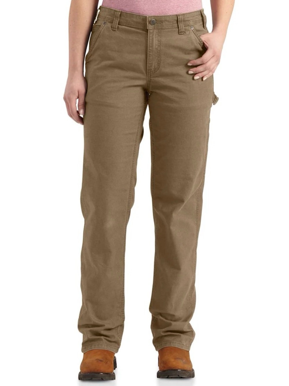 NWT Carhartt Women's Rugged Flex loose fit in Khaki Brown size 6